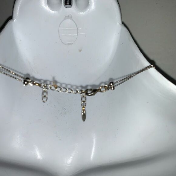 Double silver chain with 2 Gold Pendants - Picture 4 of 4